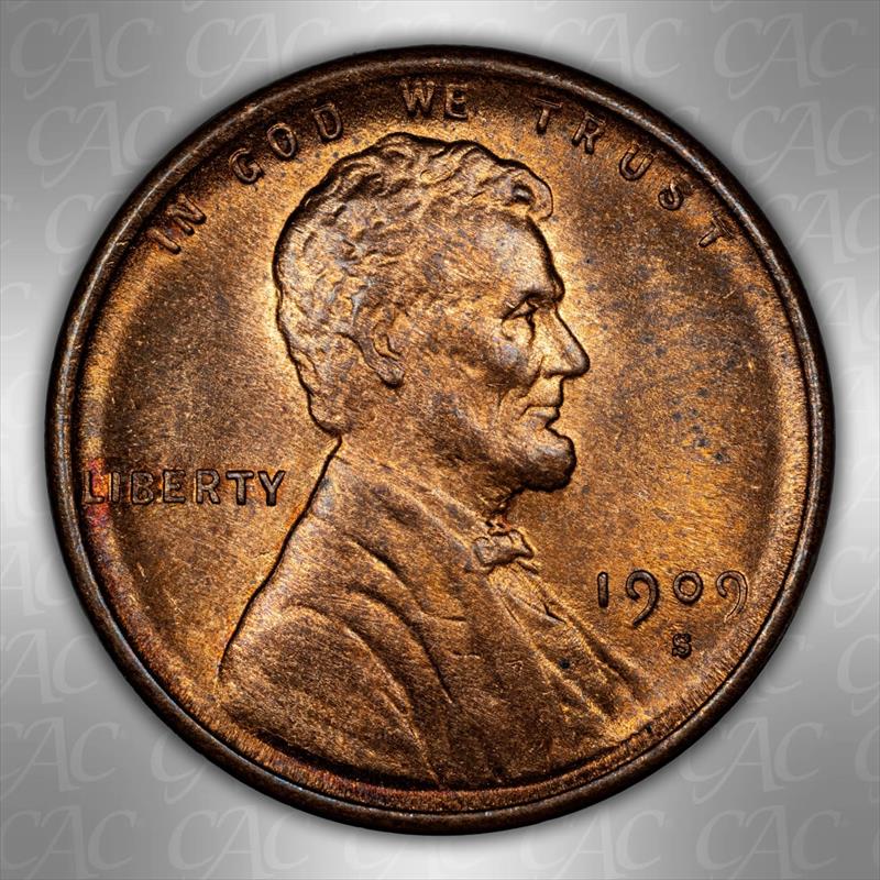 1909-S VDB 1c CACG MS 64 RB