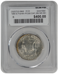 1954-S Franklin PCGS CAC (99) MS 66+