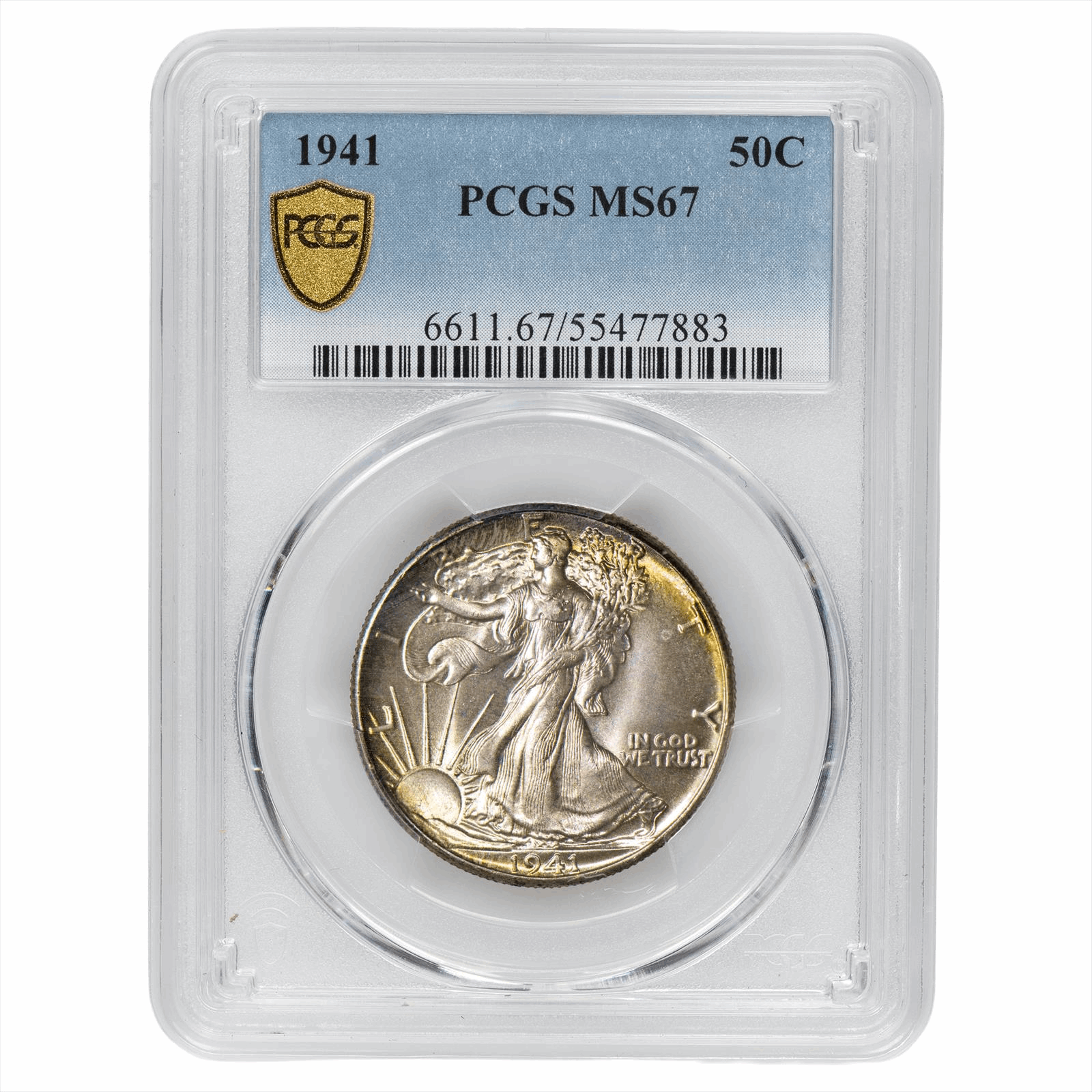1941 Walking Liberty Half Dollar 50C PCGS MS 67