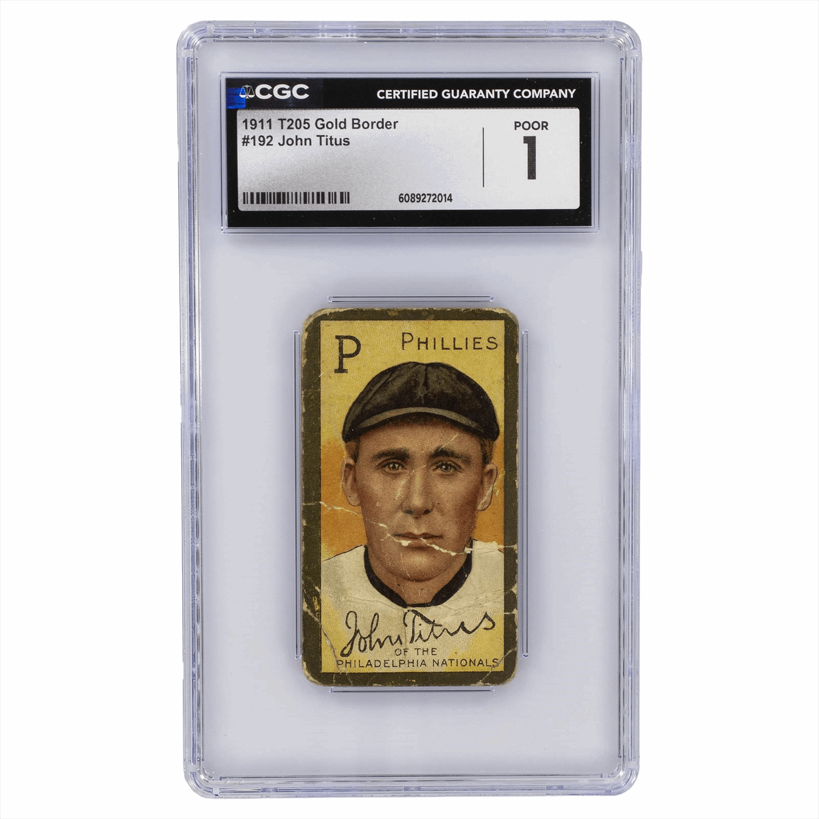 1911 T205 Gold Border John Titus CGC Poor 1