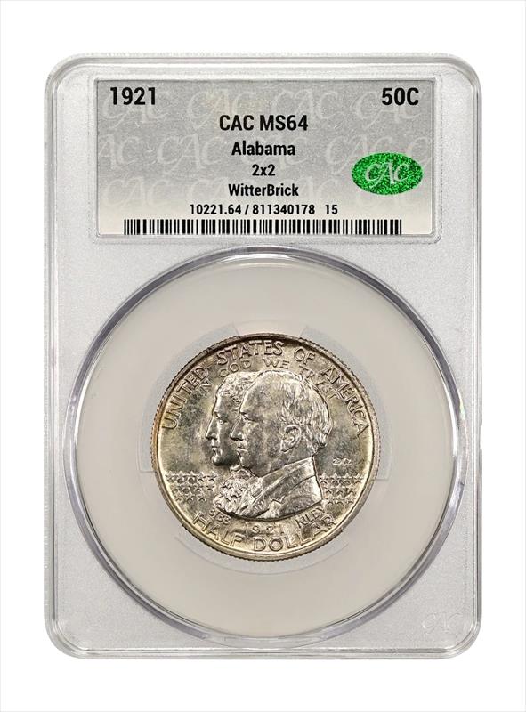 1921 Alabama 2x2 50c CACG MS 64 WitterBrick