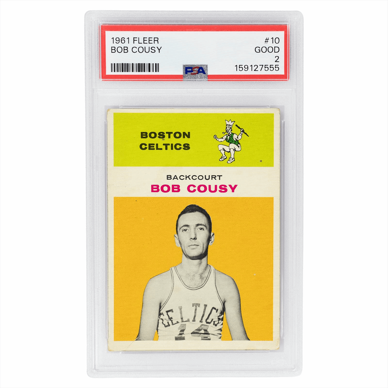 1961 Fleer Bob Cousy #10 PSA GOOD 2 Cert #159127555