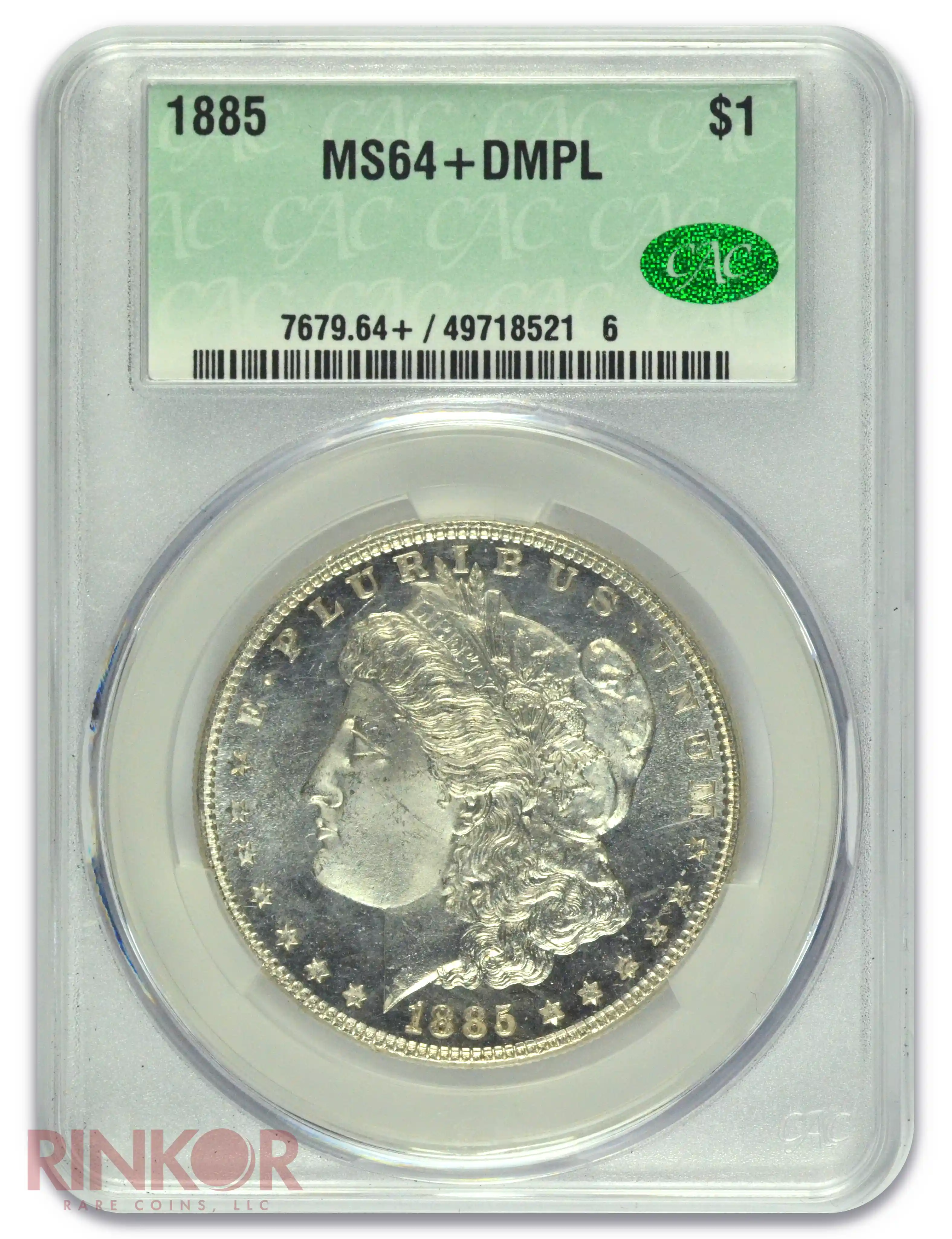 1885 $1 CACG MS 64+ DMPL