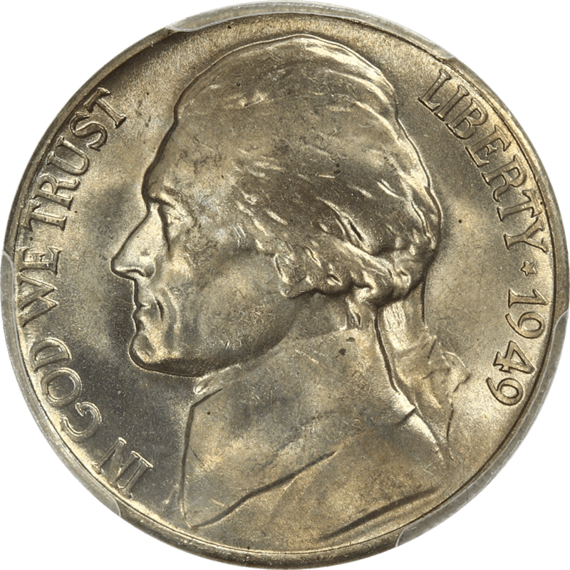 1949-D Jefferson Nickel 5c, PCGS  MS-66 - Nice Original Coin