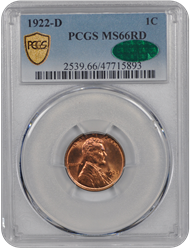 1922-D Lincoln PCGS CAC RD 66