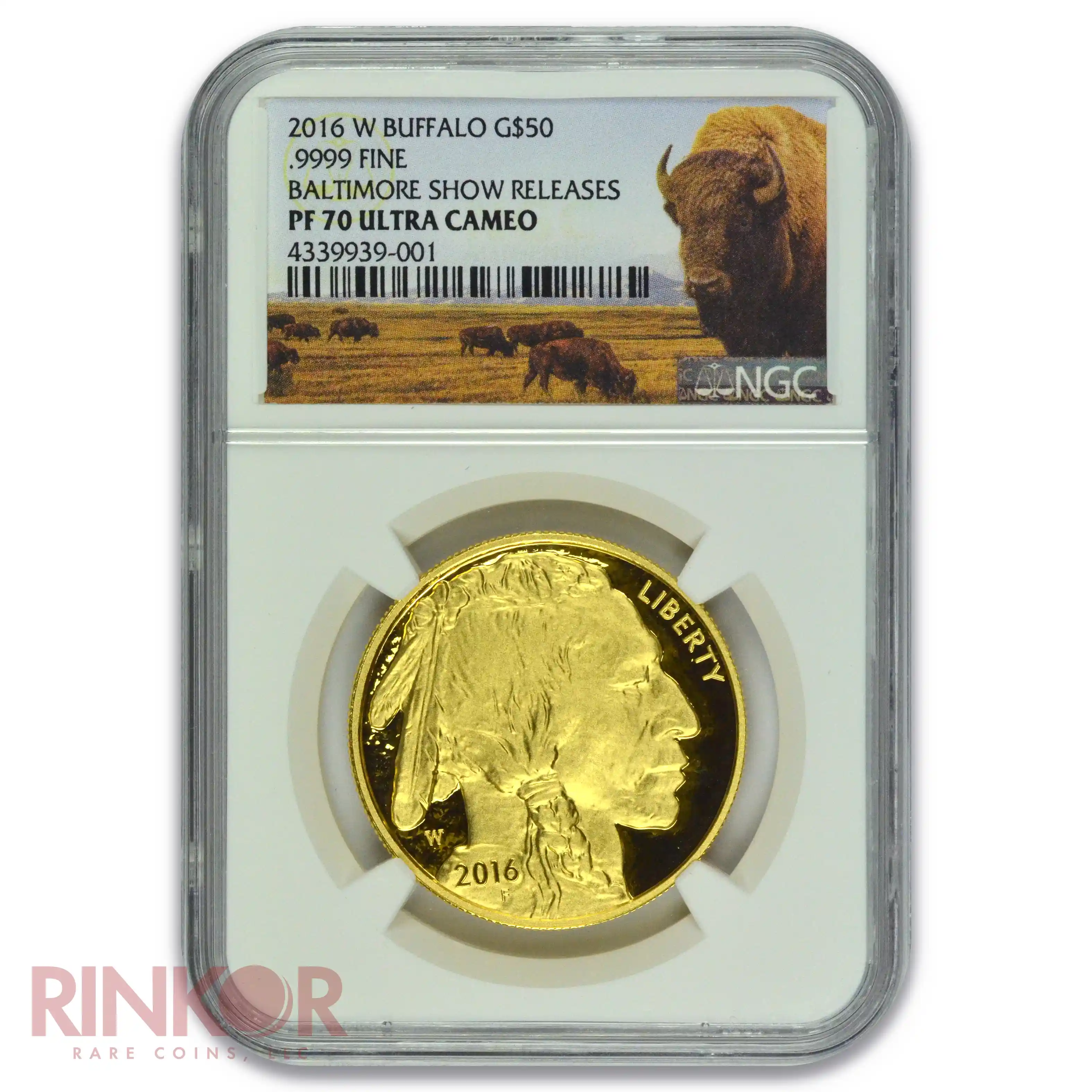 2016-W 1oz Proof American Gold Buffalo Baltimore Show Releases NGC PF 70