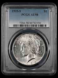 1925 S $1 PCGS AU58 AU58