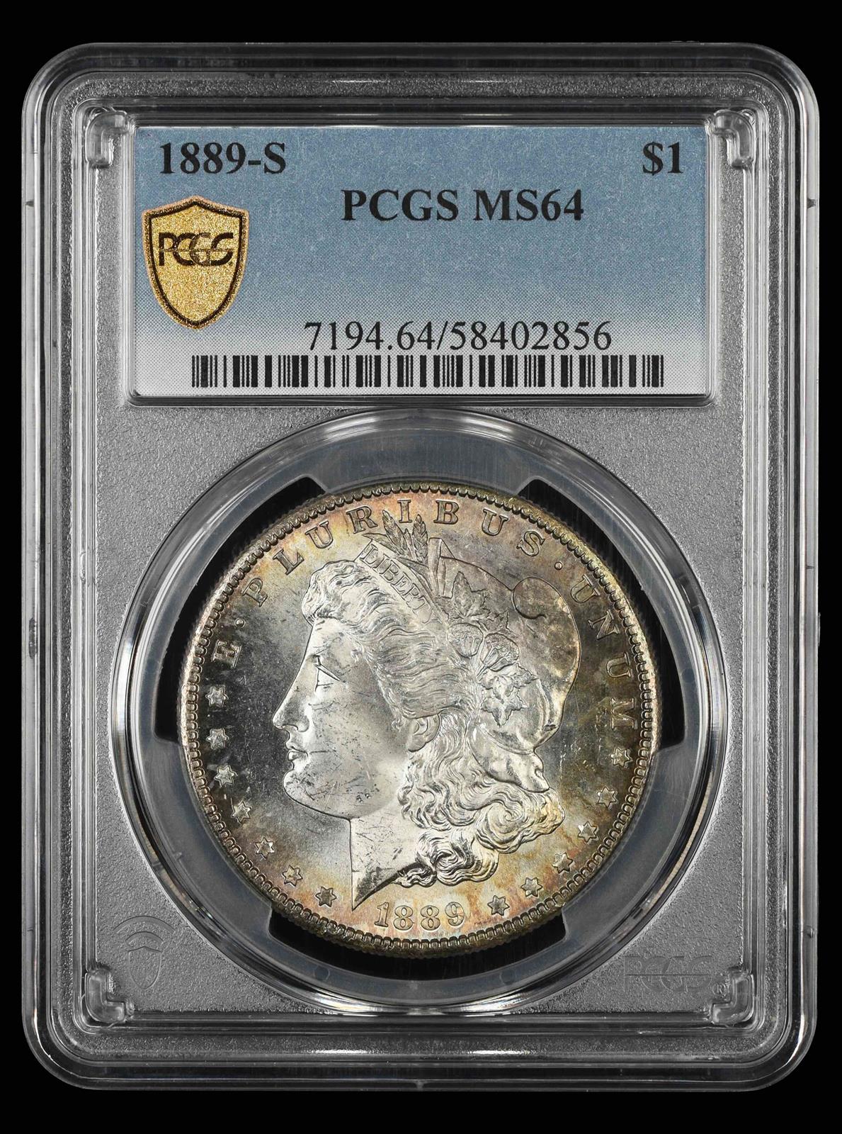 1889-S $1 PCGS MS 64