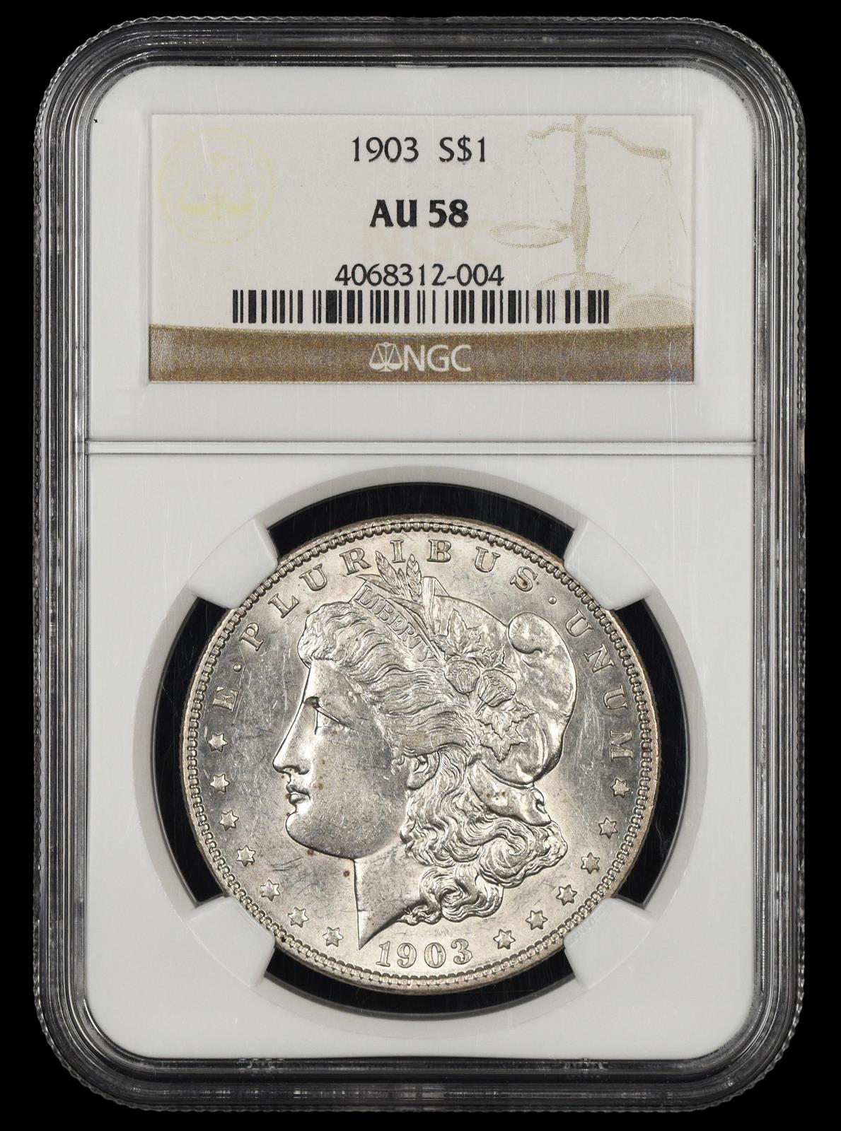 1903 $1 NGC AU58