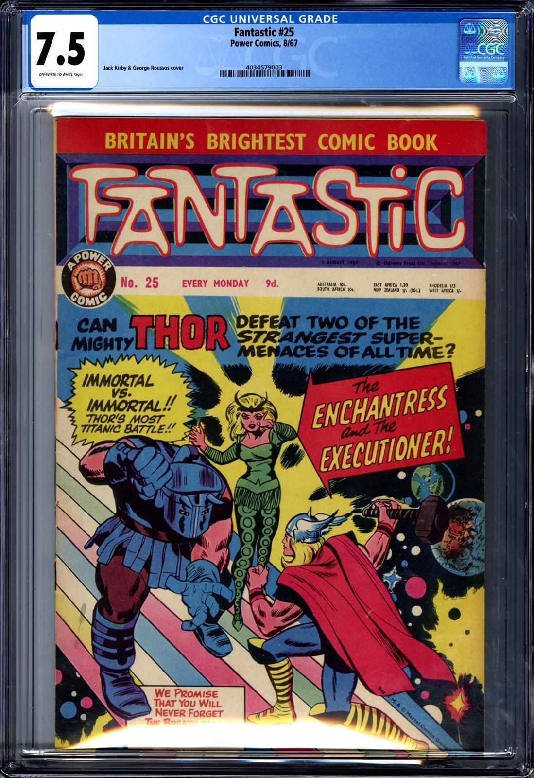 Fantastic #25 CGC 7.5 7.5