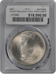 1924 $1 Peace Dollar PCGS  #3669-4 MS67+