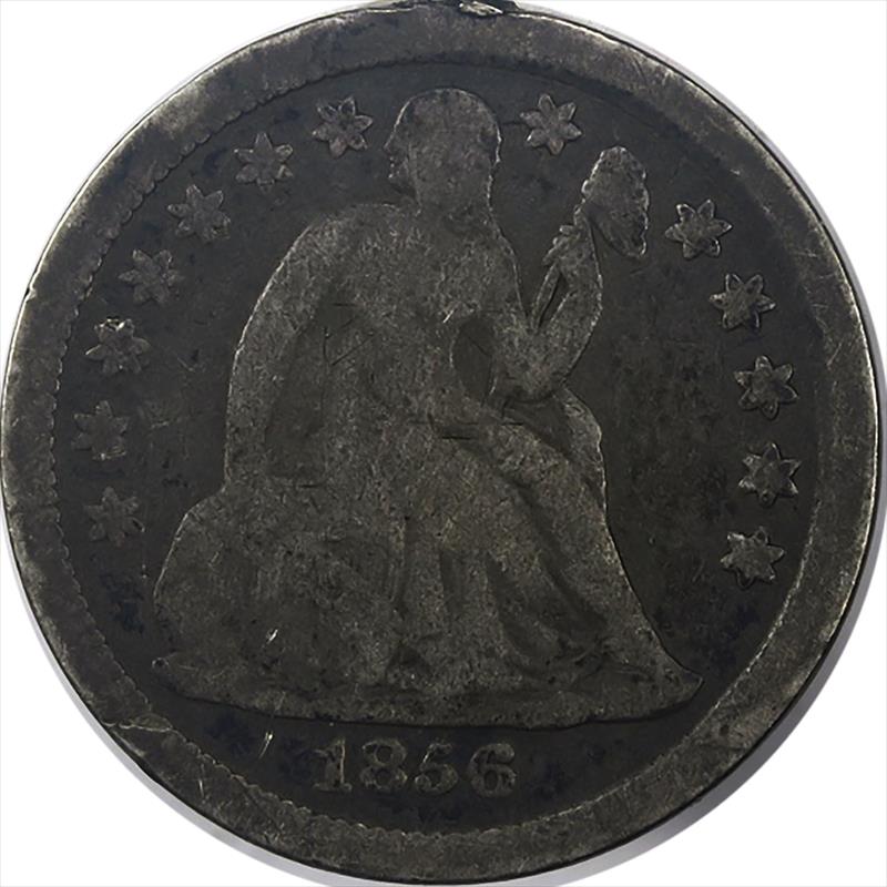 Love Token on 1856 Seated Liberty Dime 