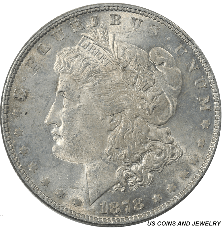 1878 7TF  Reverse of 1878 Morgan Silver Dollar Circulated Choice Almost Uncirculated, Proof Like  - Nice and Original