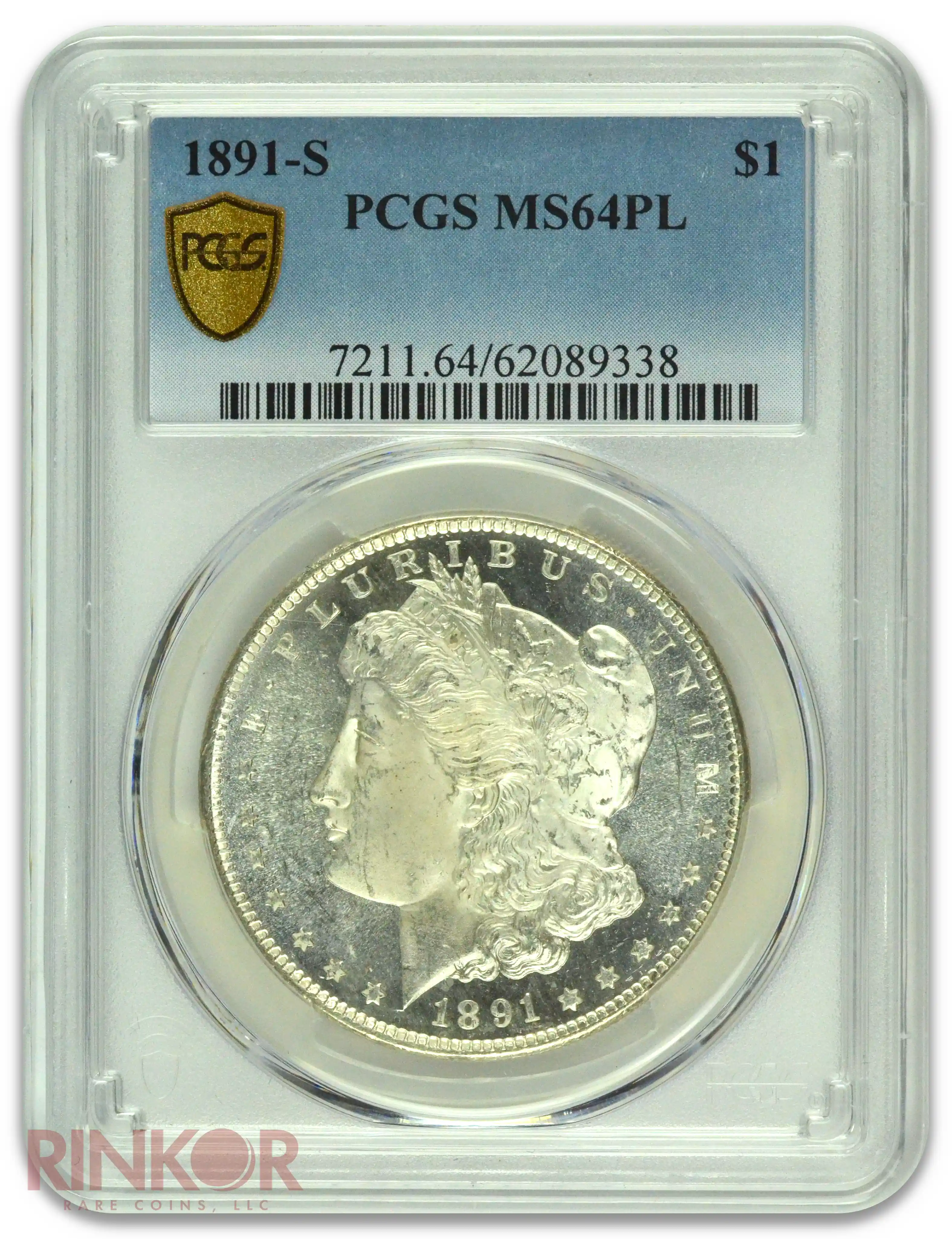 1891-S $1 Morgan Dollar PCGS MS 64 PL