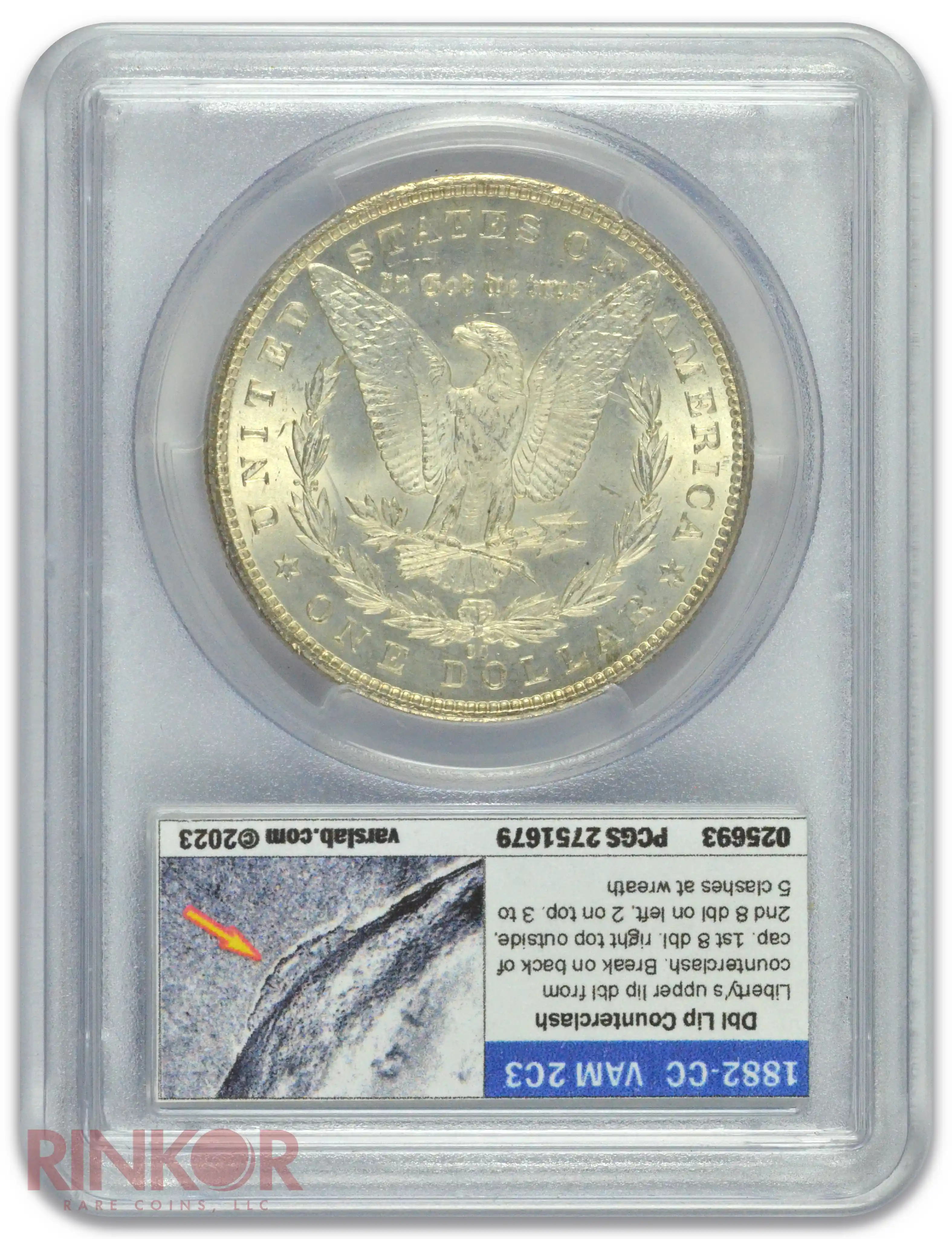 1882-CC $1 Morgan Dollar VAM 2C PCGS MS 66