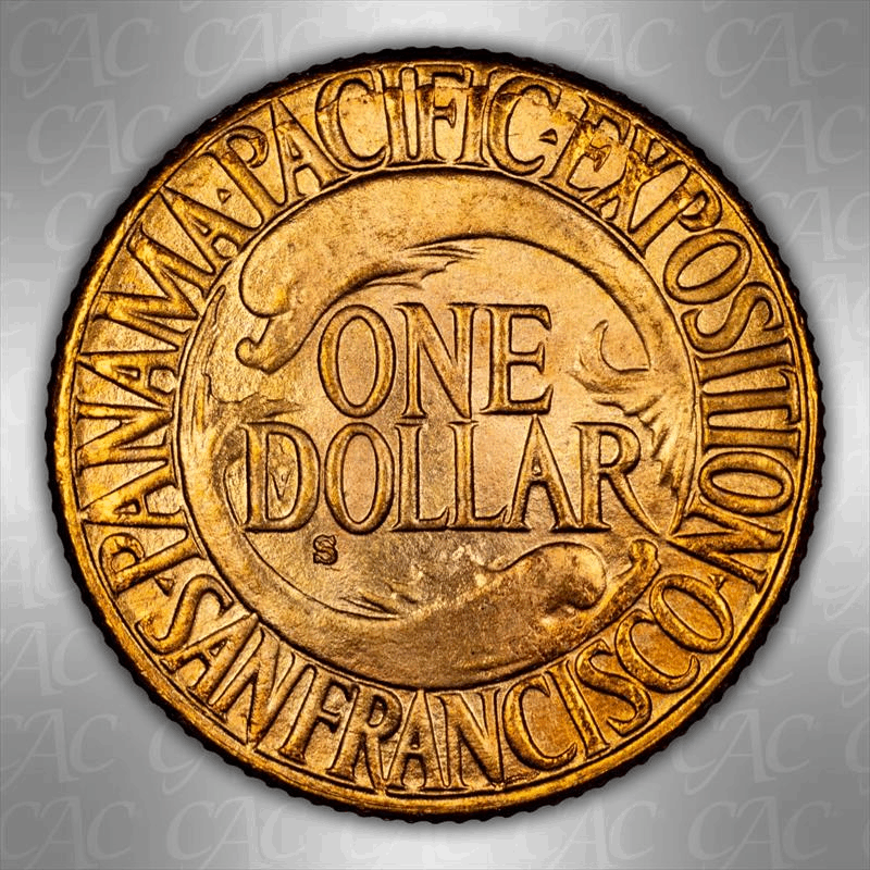 1915-S Panama-Pacific G$1 CACG MS 64