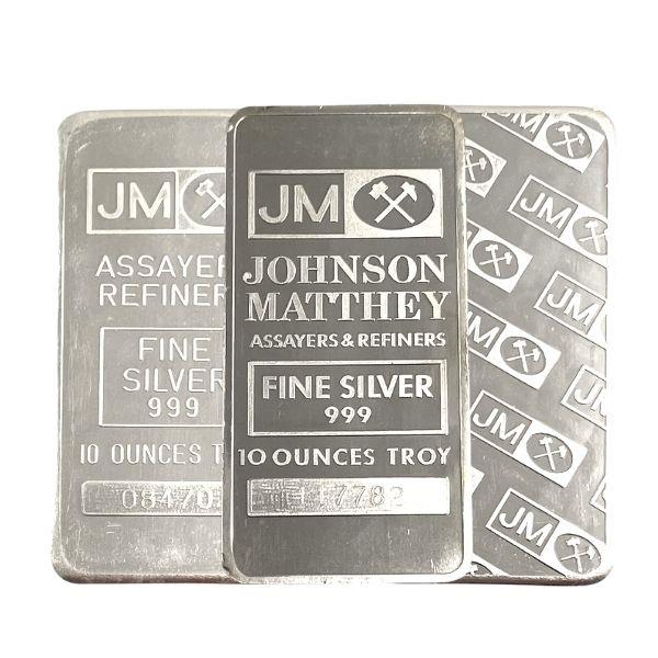 10oz Silver Johnson Matthey Bar - Assorted Designs 