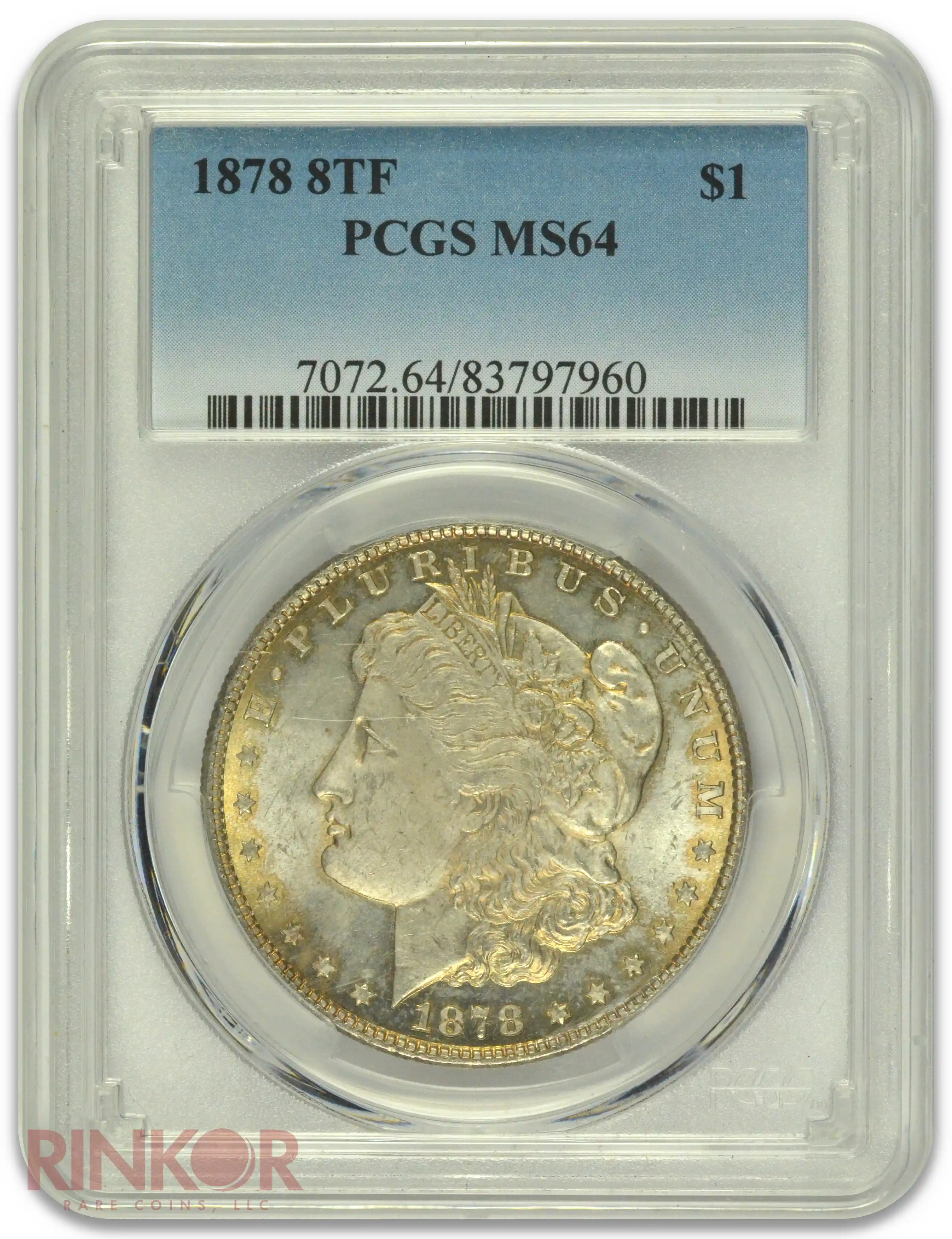 1878 8TF $1 Morgan Dollar PCGS MS 64