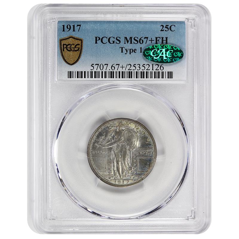 1917  Type 1 Standing Liberty, PCGS MS67+ FH CAC - Excellent Eye Appeal