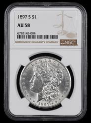 1897 S $1 NGC AU58 AU58