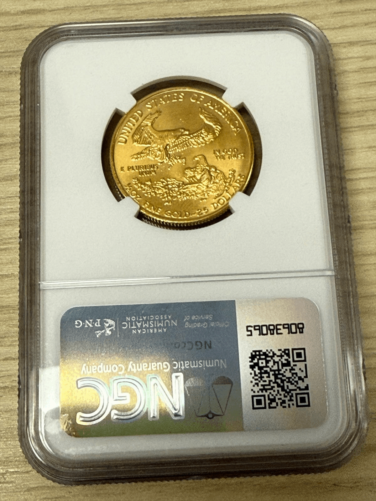 1993 $25 Gold Eagle NGC MS 69  reverse