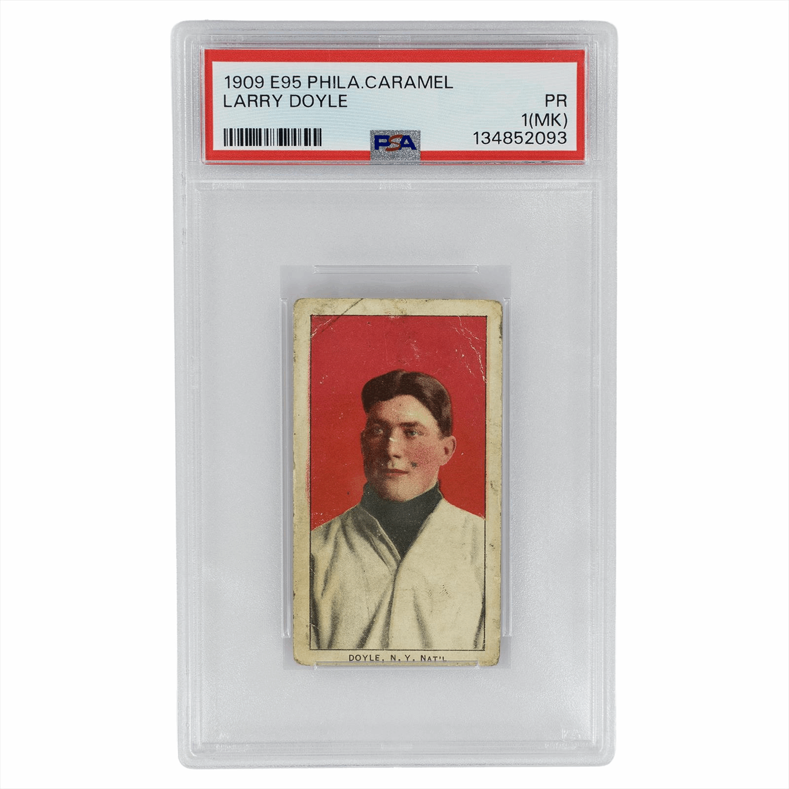 1909 E95 Philadelphia Caramel Larry Doyle PSA PR 1 (MK) Cert #134852093