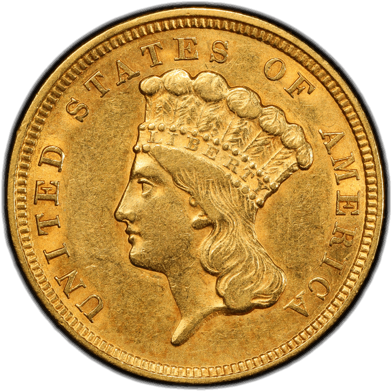1854 $3 PCGS AU-53 CAC