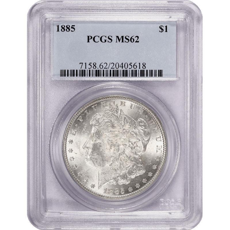 1885 $1 Morgan Silver Dollar - PCGS MS62 