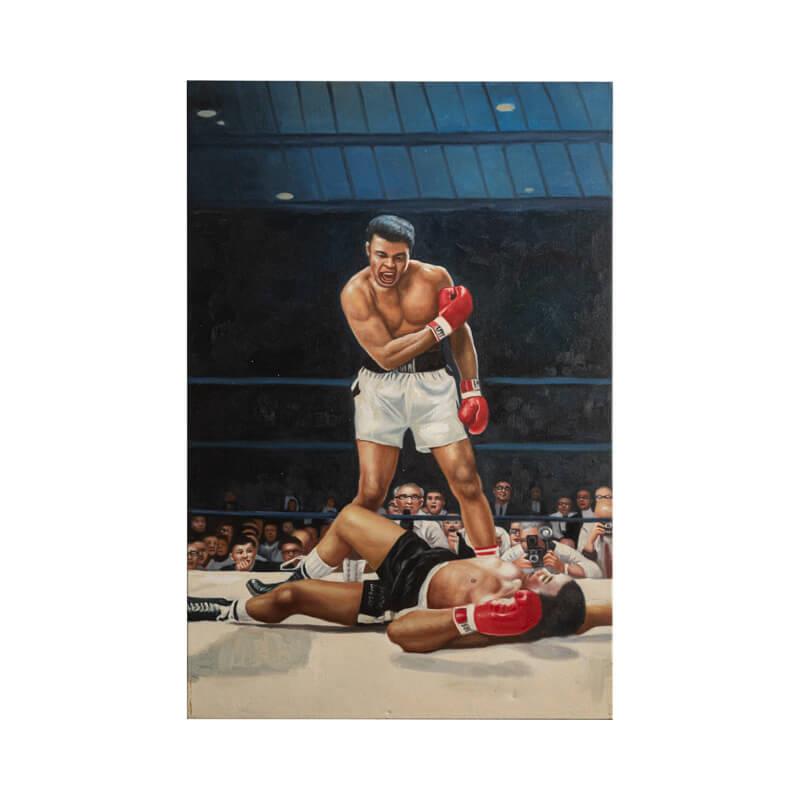 Muhammad Ali Painting Canvas Stretched on Wood Frame