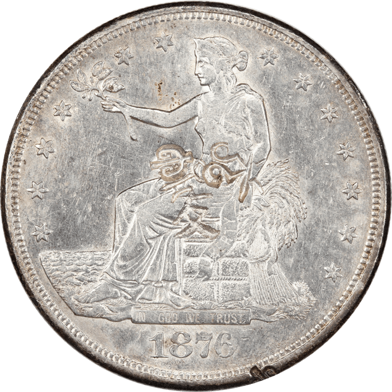1876-S US Silver Trade Dollar T$1 About Uncirculated