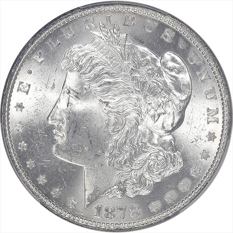 1878 8TF Morgan Silver Dollar PCGS MS 62 - Nice Lustrous White Coin
