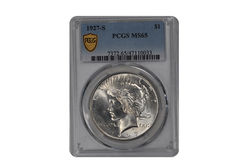 1927-S $1 Peace Dollar PCGS  #3506-8 MS65