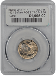 1921 Buffalo PCGS CAC MS 66