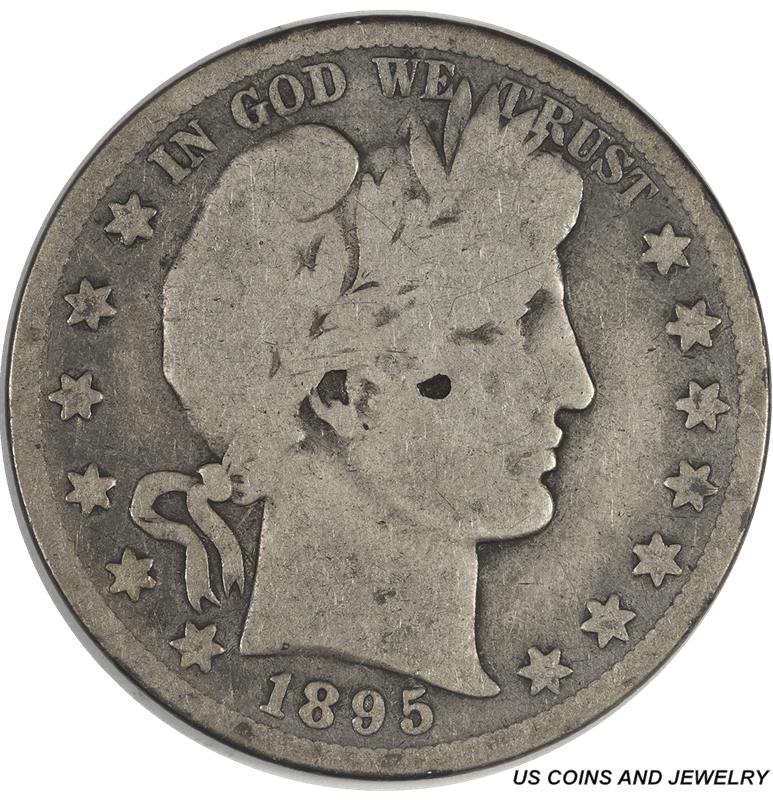 1895-P Barber Half Dollar,  Circulated, Good+ Condition