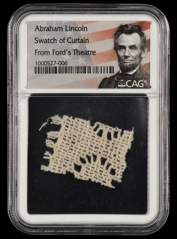 Abraham Lincoln Swatch of Curtain from Fords Theatre 
