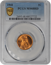 1941 Lincoln PCGS RD 68