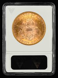1900 $20 Gold Mint Error Obverse Struck Thru ANACS UNC Details
