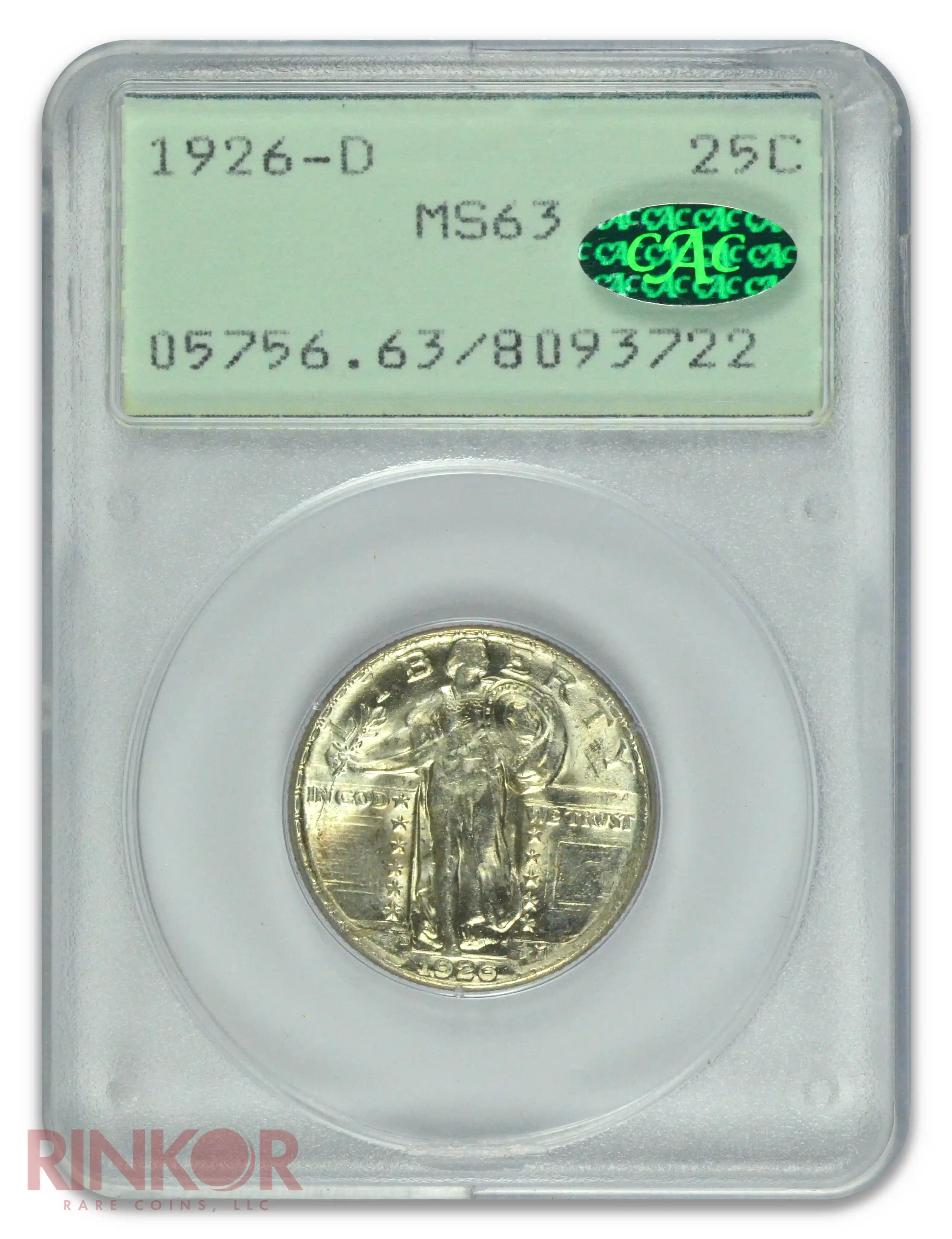 1926-D Standing Liberty PCGS MS 63 CAC