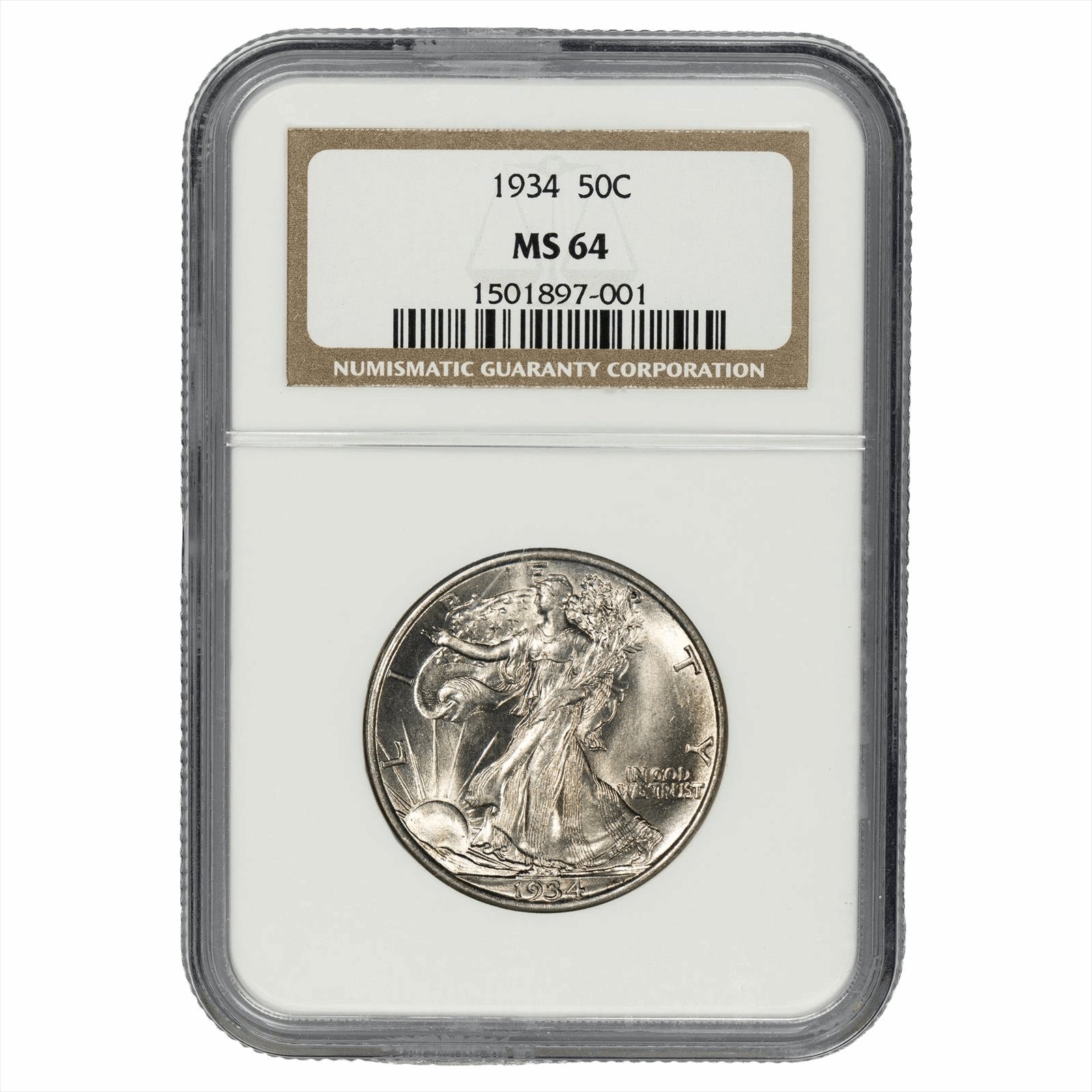1934 Walking Liberty Half Dollar 50C NGC MS 64 