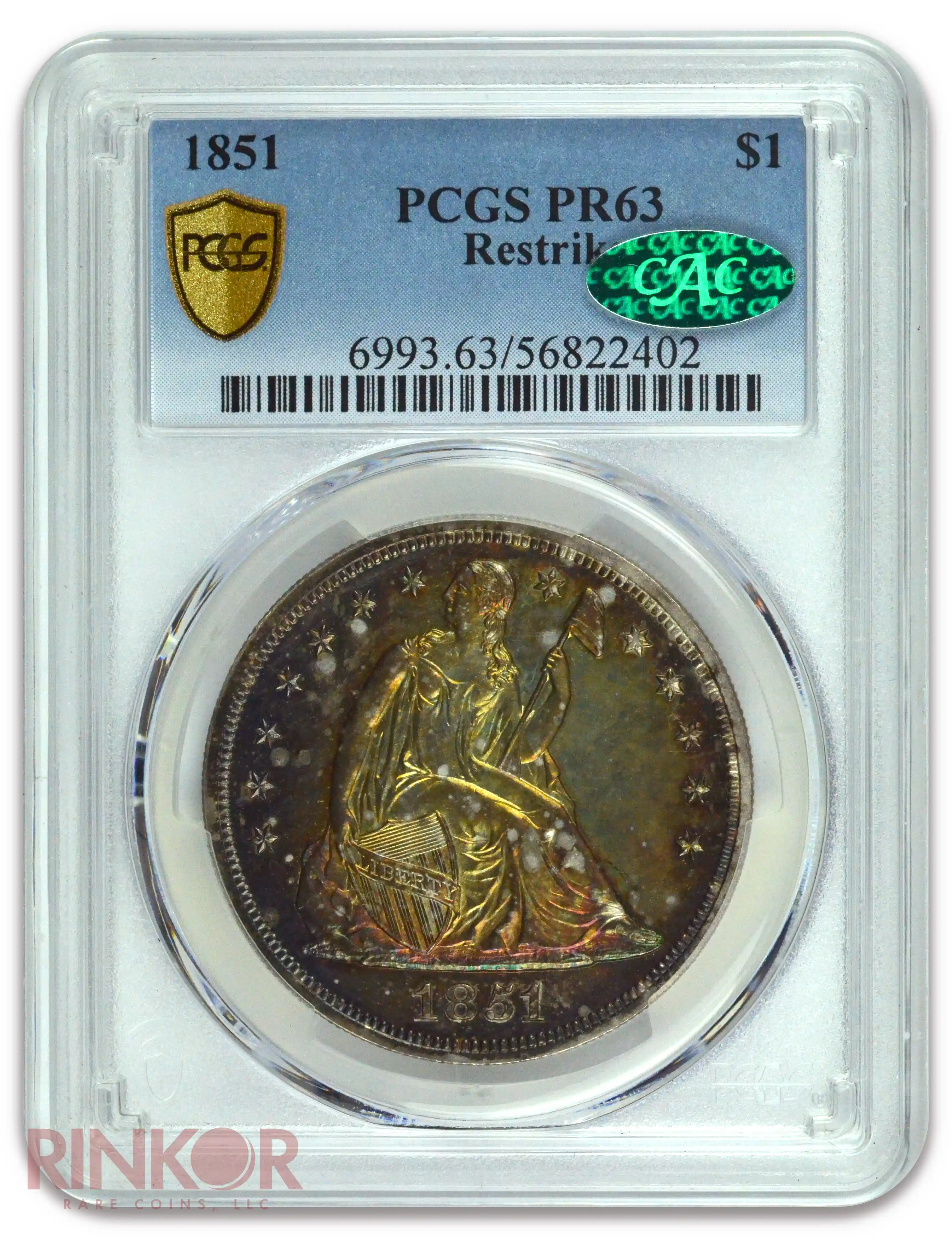 1851 $1 Seated Dollar Restrike PCGS