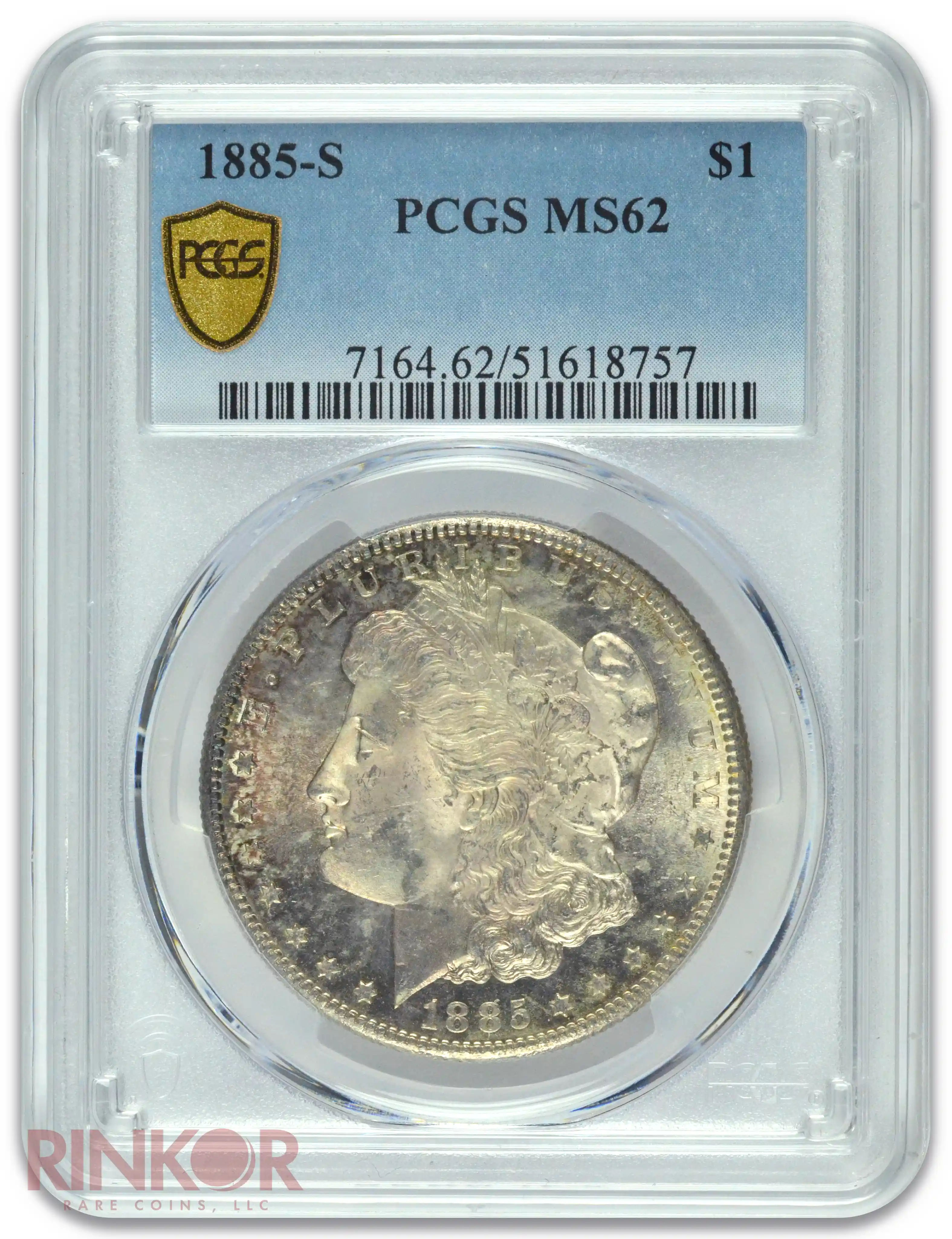 1885-S $1 Morgan Dollar PCGS MS 62