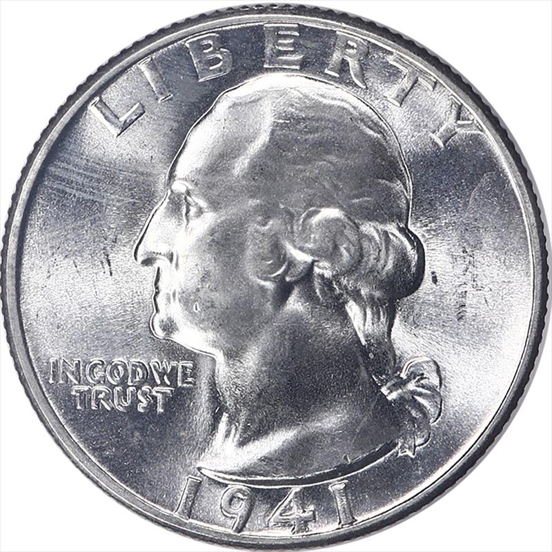 1941 Washington Quarter 25c Choice Uncirculated - Nice Original Coin