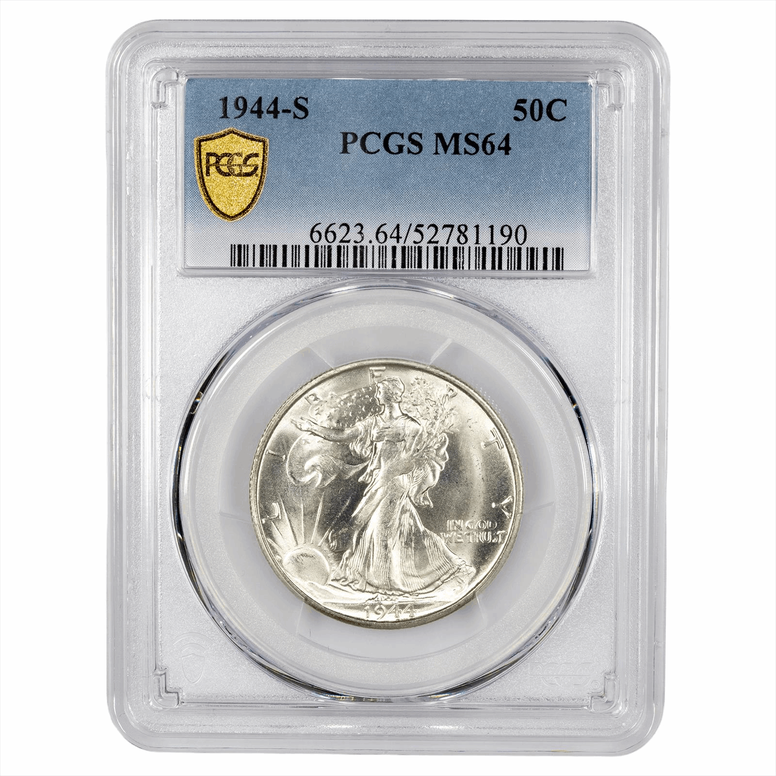1944-S Walking Liberty Half Dollar 50C PCGS MS 64