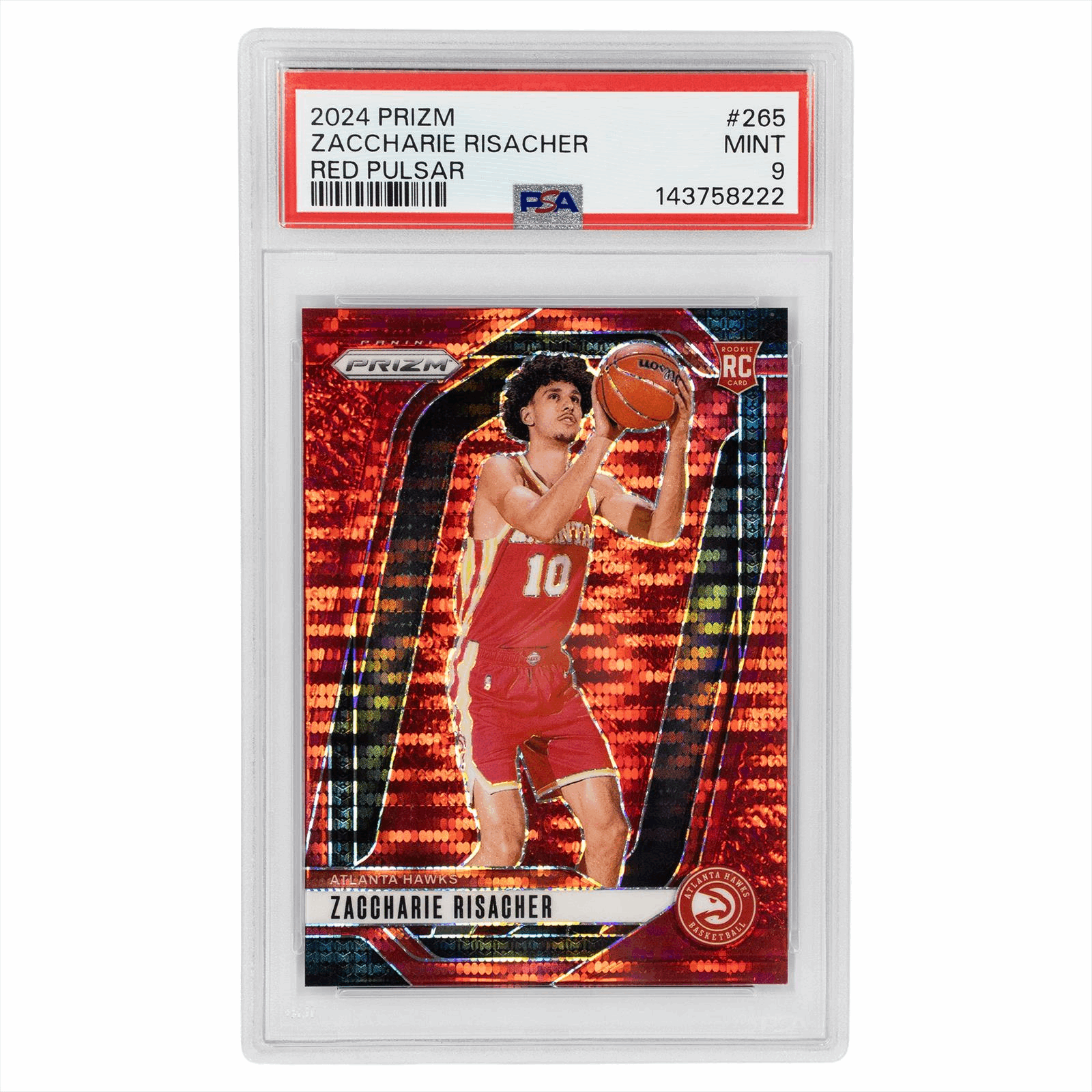 2024 Prizm Zaccharie Risacher Red Pulsar #265 PSA MINT 9