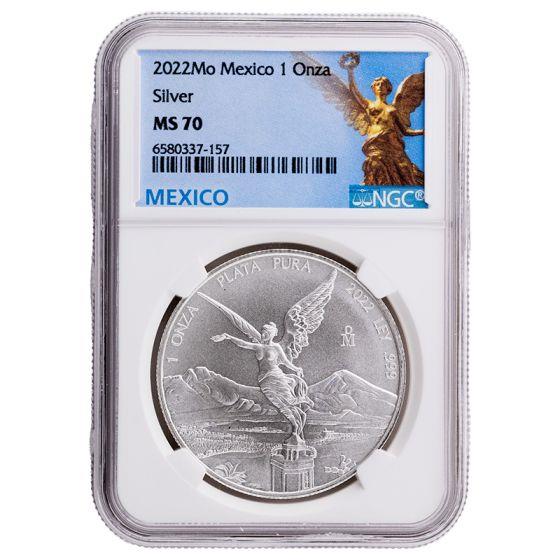 2022 1oz Mexican Silver Libertad NGC Mexico Label MS 70