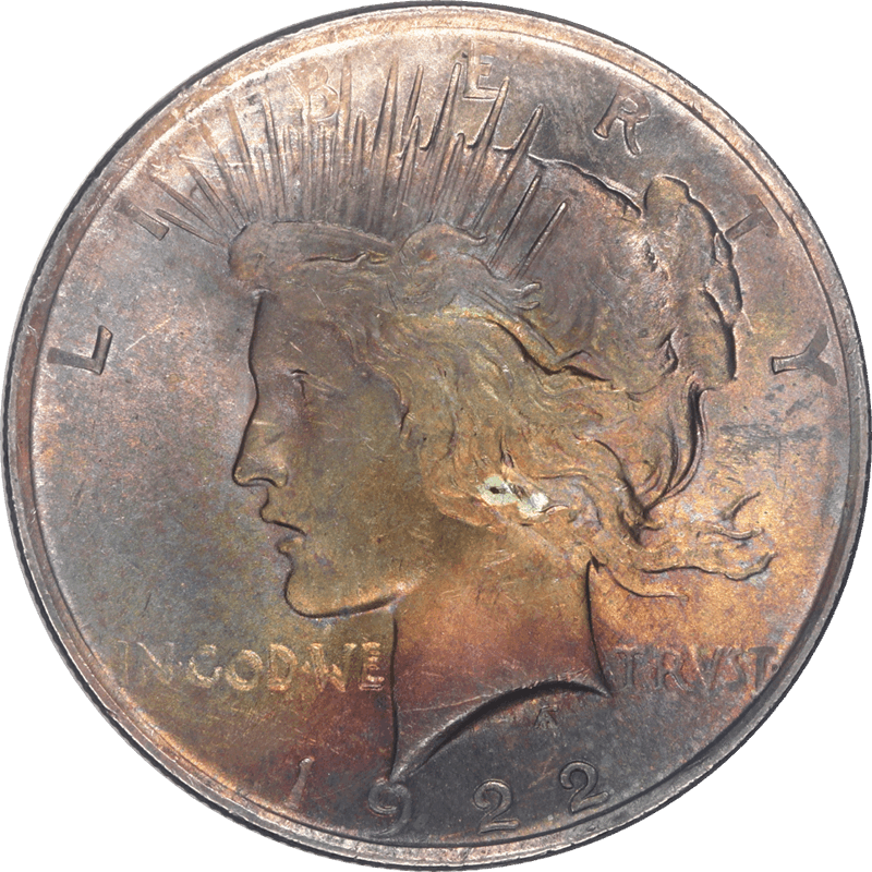 1922 Peace Silver Dollar $1,  Choice Uncirculated - Toned
