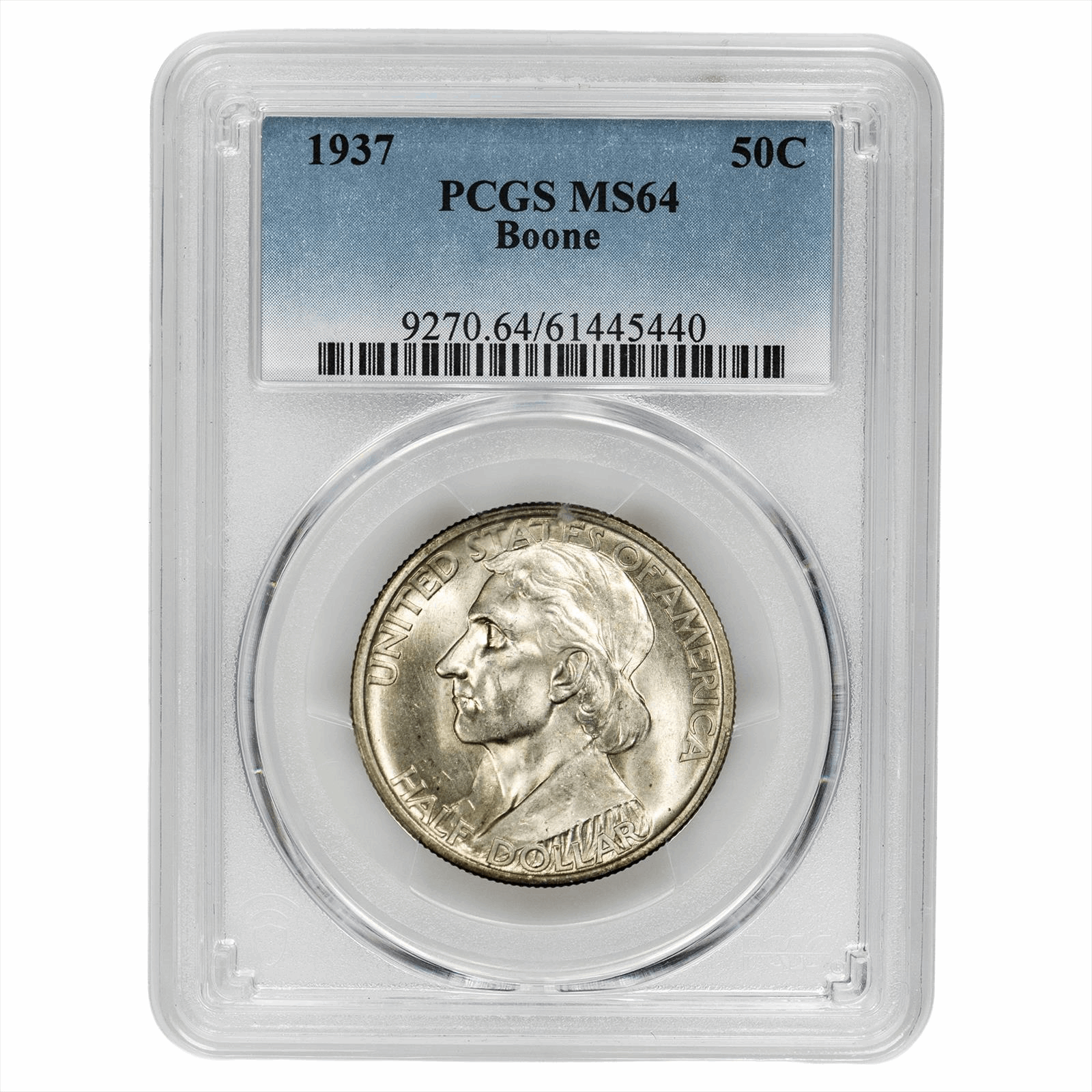 1937 Boone Commemorative Half Dollar 50C PCGS MS 64