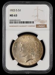 1923 S $1 NGC MS 63