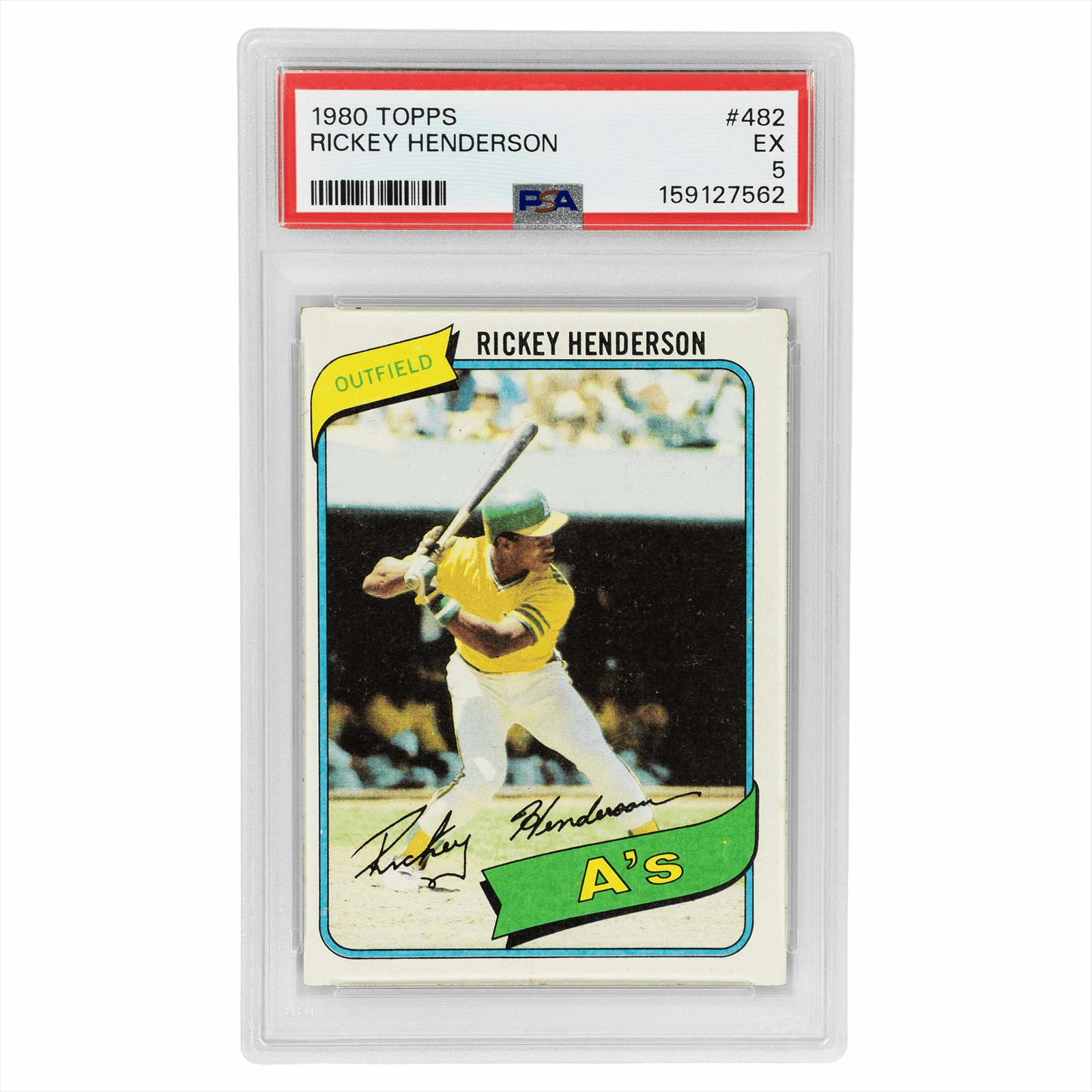 1980 Topps Rickey Henderson #482 PSA EX 5 Cert #159127562