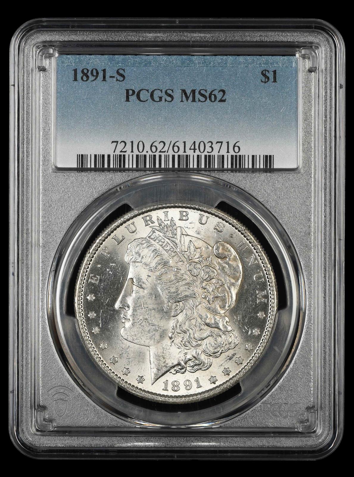 1891 S $1 PCGS  MS62
